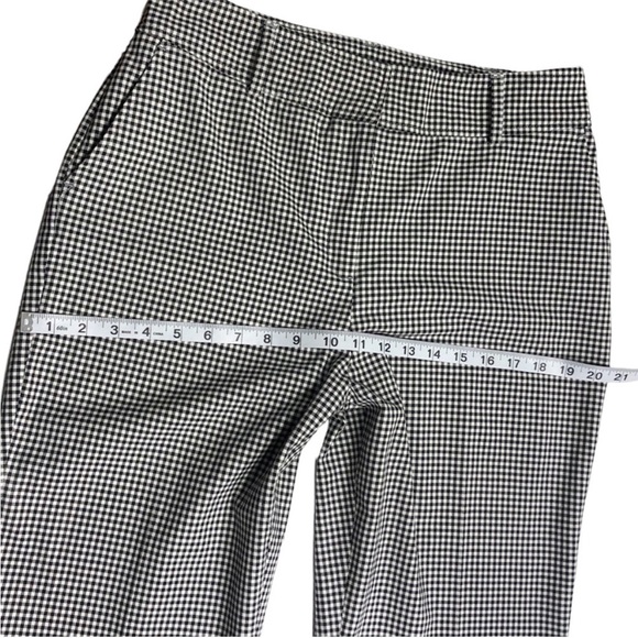Joie High Rise Women's Pants Black White Gingham Plaid Career Ankle Crop size 10 - Picture 15 of 16